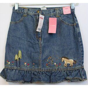 2005 Gymboree Rocky Mountain Ruffled Pony Skort sz 12 NWT Horse Embroidered